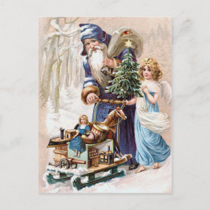 Cartes Pour Fêtes Annuelles Père Noël avec Ange