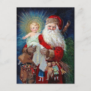 Cartes Pour Fêtes Annuelles Père Noël avec Christ Enfant