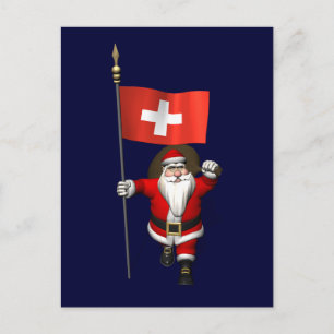 Cartes Pour Fêtes Annuelles Père Noël avec l'enseigne de Suisse