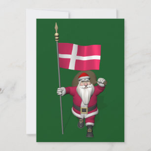 Cartes Pour Fêtes Annuelles Père Noël avec l'enseigne du Dannebrog du Danemark
