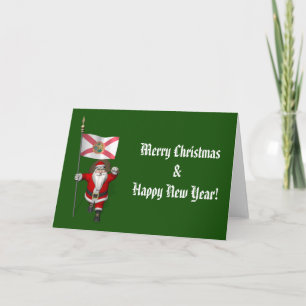 Cartes Pour Fêtes Annuelles Père Noël Avec L'Ensigne De Floride