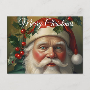 Cartes Pour Fêtes Annuelles Père Noël Avec Mistletoe