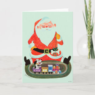 Cartes Pour Fêtes Annuelles Père Noël avec train
