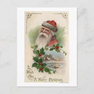 Cartes Pour Fêtes Annuelles Père Noël avec vue sur le lac