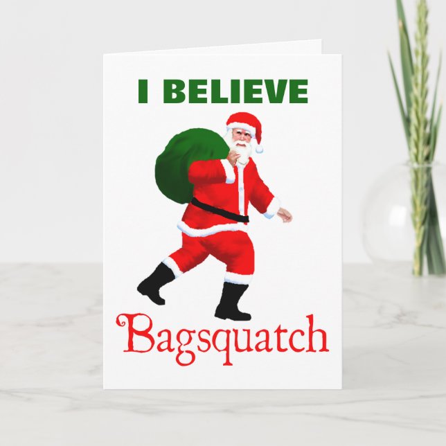 Cartes Pour Fêtes Annuelles Père Noël - Bagsquatch (Devant)