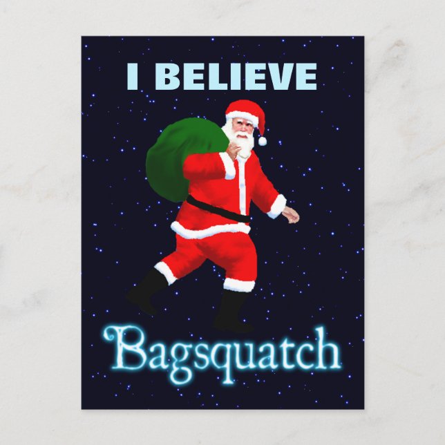 Cartes Pour Fêtes Annuelles Père Noël - Bagsquatch (Devant)