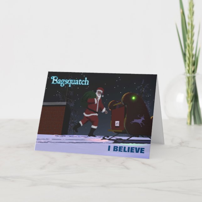 Cartes Pour Fêtes Annuelles Père Noël - Bagsquatch (Devant)