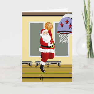 Cartes Pour Fêtes Annuelles Père Noël Basket