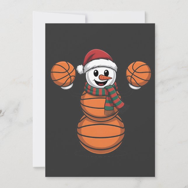 Cartes Pour Fêtes Annuelles Père Noël Basket-ball Noël Baseball Sport (Devant)