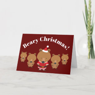 Cartes Pour Fêtes Annuelles Père Noël Bear Pun Animal Noël