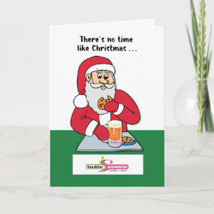 Cartes Pour Fêtes Annuelles Père Noël / Bière & Cookies / Logo personnalisable