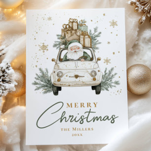 Cartes Pour Fêtes Annuelles Père Noël Boho Aquarelle Noël