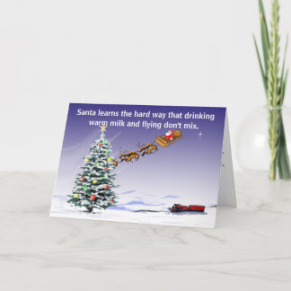 Cartes Pour Fêtes Annuelles Père Noël Boire du lait chaud et conduire Ne pas m