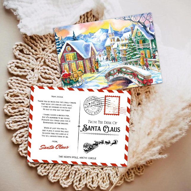 Cartes Pour Fêtes Annuelles Père Noël Bouton perdu : Un Noël magique (Créateur téléchargé)