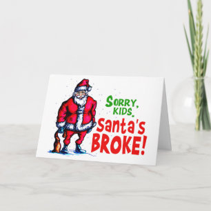 Cartes Pour Fêtes Annuelles père Noël Broke