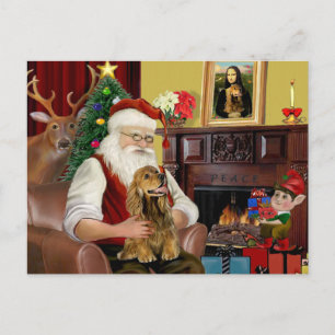 Cartes Pour Fêtes Annuelles Père Noël Brown Cocker Espagnol