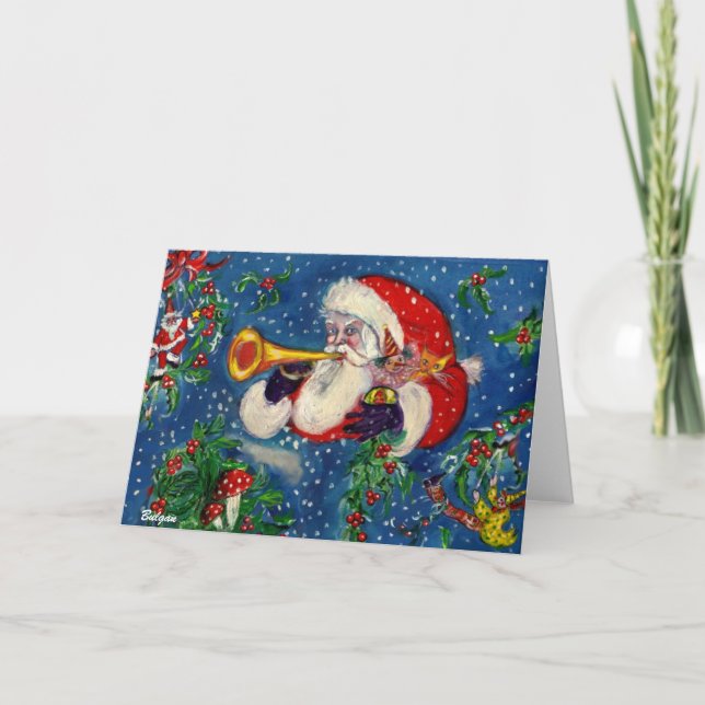 CARTES POUR FÊTES ANNUELLES PÈRE NOËL BUGLER / NUIT DE NOËL MUSICALE (Devant)