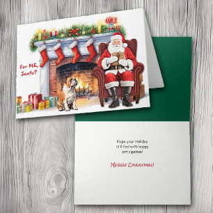 Cartes Pour Fêtes Annuelles Père Noël Cadeau Bulldog mignon Noël