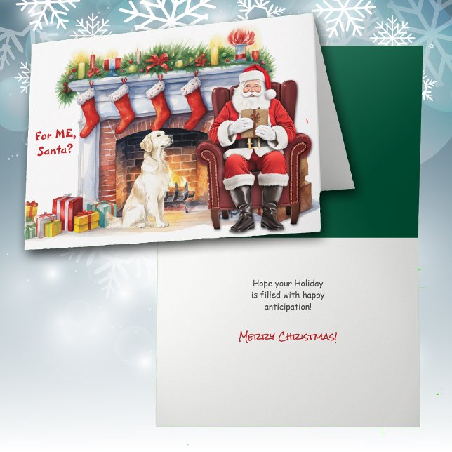 Cartes Pour Fêtes Annuelles Père Noël cadeau Golden Retriever Chien mignonne N (Créateur téléchargé)