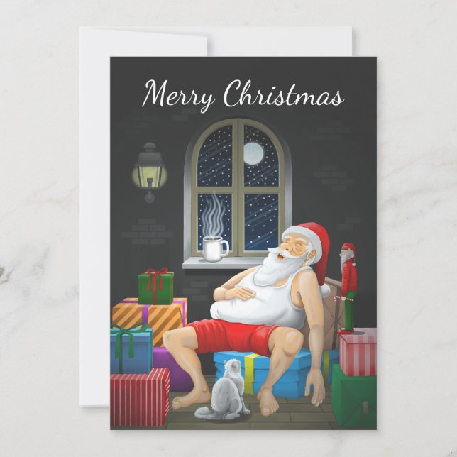 Cartes Pour Fêtes Annuelles Père Noël Café Time (Devant)
