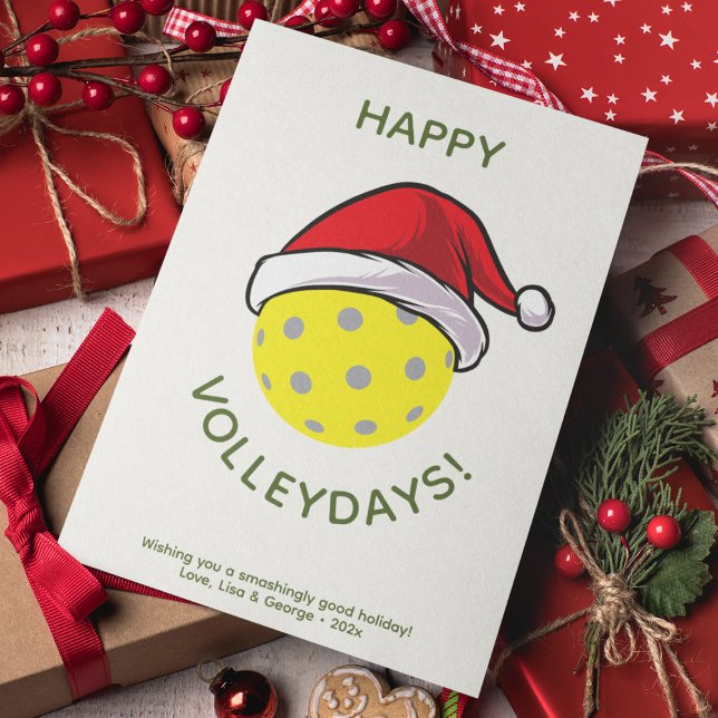 Cartes Pour Fêtes Annuelles Père Noël Casquette tendance Pickleball Noël blanc (Créateur téléchargé)