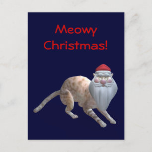 Cartes Pour Fêtes Annuelles père Noël Cat