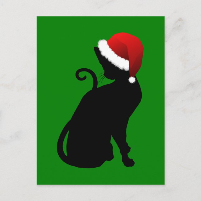 Cartes Pour Fêtes Annuelles Père Noël Cat (Devant)