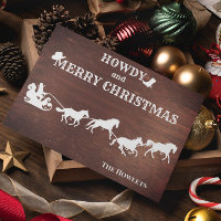 Père Noël cavalier de l'Ouest Noël cheval traîneau
