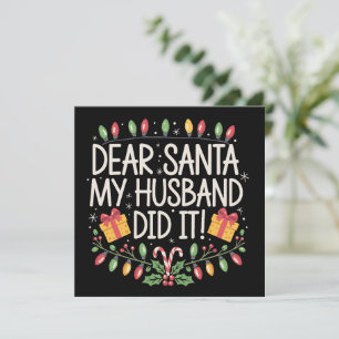 Cartes Pour Fêtes Annuelles Père Noël Cher Mon Mari L'a Fait Noël Famille 