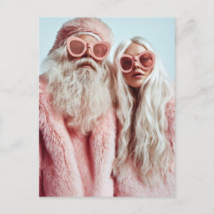 Cartes Pour Fêtes Annuelles Père Noël Chic Mr & Mrs Claus Tournent Têtes au Fe