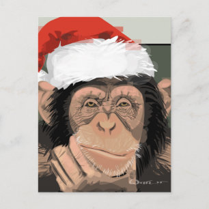 Cartes Pour Fêtes Annuelles père Noël Chimp