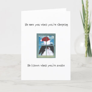 Cartes Pour Fêtes Annuelles Père Noël Chin arrive en ville