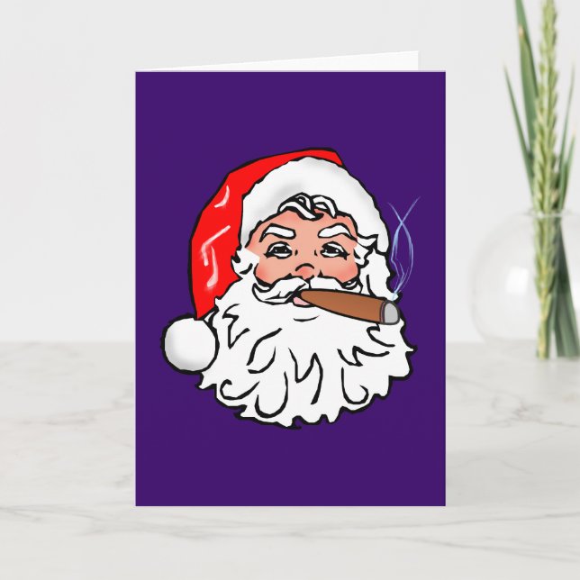 Cartes Pour Fêtes Annuelles Père Noël Cigare Père Noël (Devant)