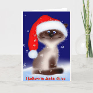 Cartes Pour Fêtes Annuelles Père Noël Claws Cat