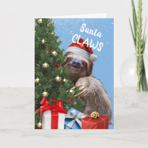 Cartes Pour Fêtes Annuelles Père Noël Claws mignonne fentes de Noël sur la car