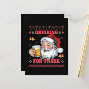 Cartes Pour Fêtes Annuelles Père Noël Couple Chirstmas Boire
