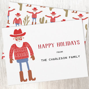 Cartes Pour Fêtes Annuelles Père Noël Cowboy Noël
