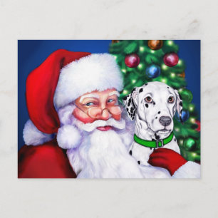 Cartes Pour Fêtes Annuelles Père Noël Dalmatien à Noël