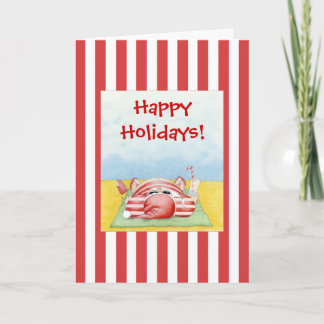 Cartes Pour Fêtes Annuelles Père Noël dans les bandes de sable