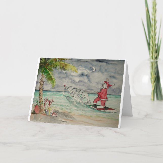 Cartes Pour Fêtes Annuelles Père Noël dans les Caraïbes (Devant)