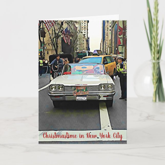 Cartes Pour Fêtes Annuelles Père Noël dans New York City Christmas Card (Devant)