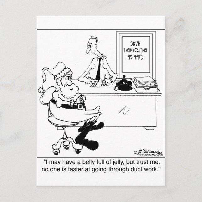 Cartes Pour Fêtes Annuelles Père Noël dans un bureau d'emploi du chauffage et  (Devant)