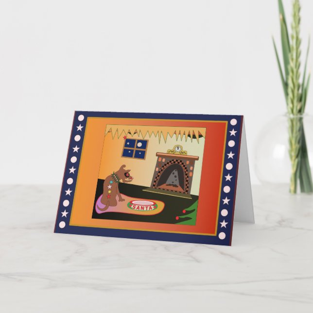 Cartes Pour Fêtes Annuelles Père Noël de attente (Devant)