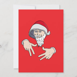 Cartes Pour Fêtes Annuelles Père Noël de gangsta cool hip hop à la main rap