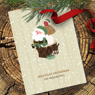 Cartes Pour Fêtes Annuelles Père Noël de la forêt