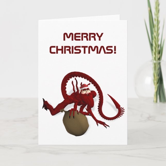 Cartes Pour Fêtes Annuelles Père Noël de l'espace (Devant)
