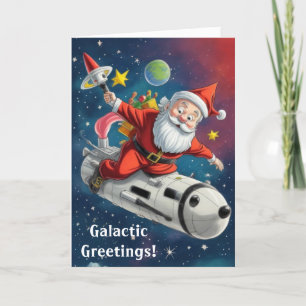 Cartes Pour Fêtes Annuelles Père Noël de l'espace