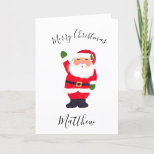 Cartes Pour Fêtes Annuelles Père Noël de Noël à l'aquarelle Joyeux Fils