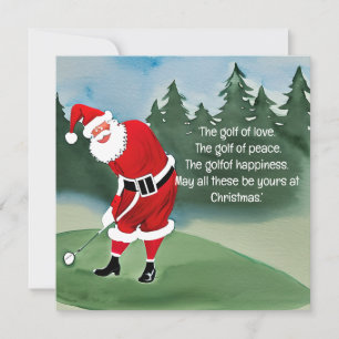 Cartes Pour Fêtes Annuelles Père Noël de Noël de golf est en train de jouer au