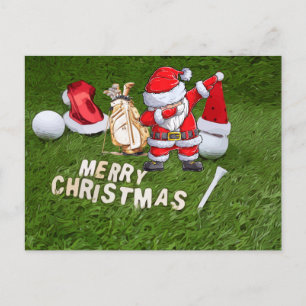 Cartes Pour Fêtes Annuelles Père Noël de Noël de golf et balle de golf 
